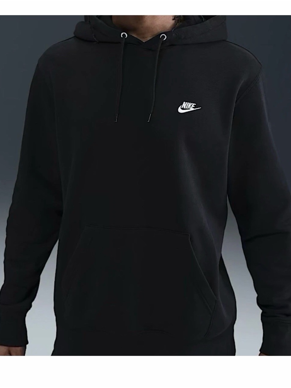 Nike Black Pullover Hoodie with White Logo